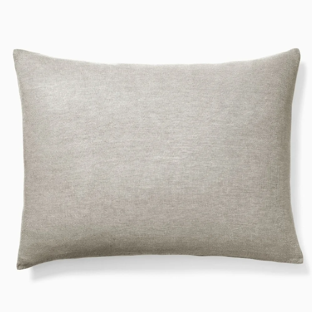 European Flax Linen King Sham,Warm Gray Melange, Retail Price $59.00 USD